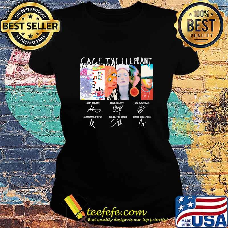 Cage the elephant band members signatures s Ladies tee Cage the elephant band members signatures s Ladies tee
