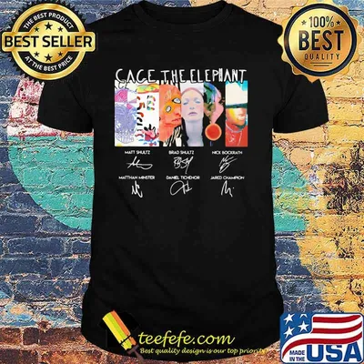 Cage the elephant band members signatures shirt
