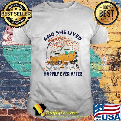 Camping pitbull and she lives happily ever after leaves tree shirt