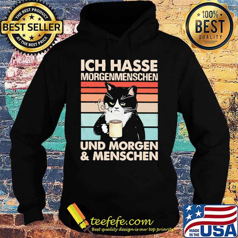 Cat Ich hasse morgenmenschen und morgen and menschen vintage retro s Hoodie Cat Ich hasse morgenmenschen und morgen and menschen vintage retro s Hoodie