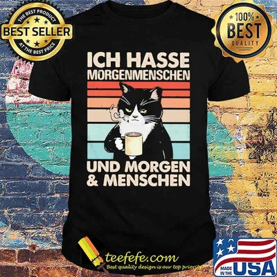 Cat Ich hasse morgenmenschen und morgen and menschen vintage retro shirt