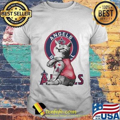 Cat tattoos los angeles angels logo shirt