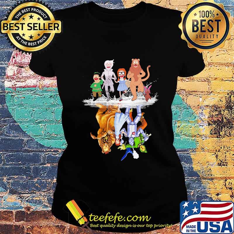 Characters cartoon water reflection s Ladies tee Characters cartoon water reflection s Ladies tee