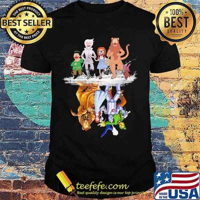 Characters cartoon water reflection shirt
