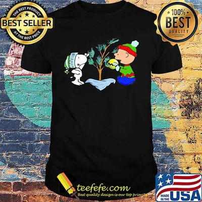 Charlie brown and snoopy christmas tree shirt
