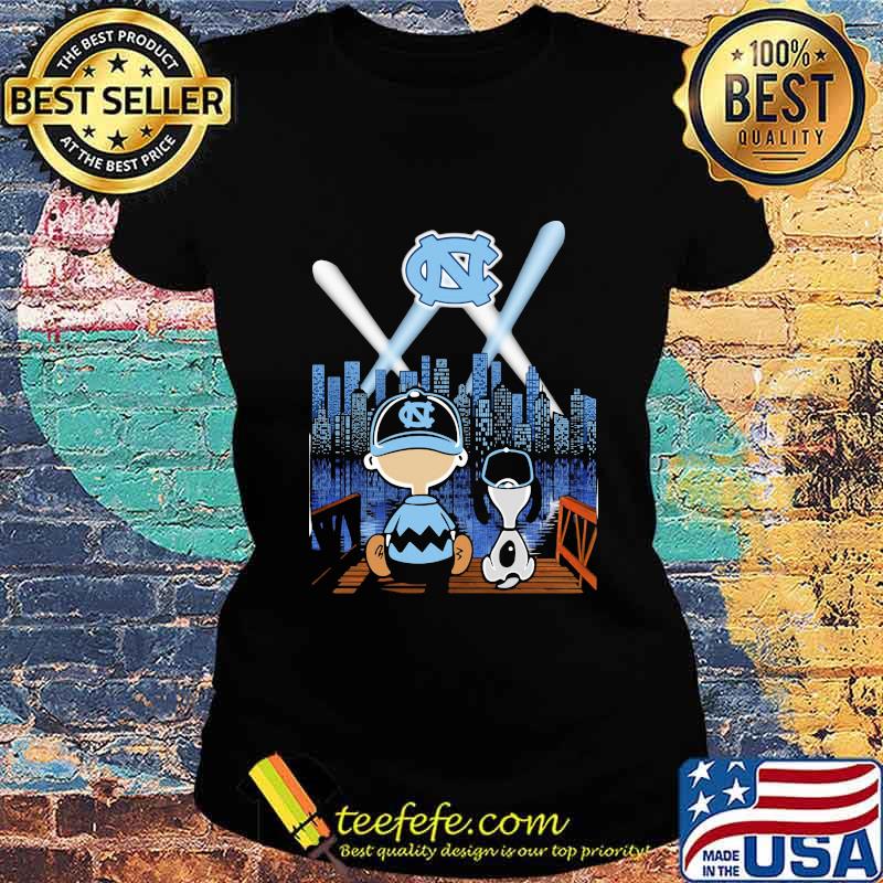 Charlie brown and snoopy north carolina baseball s Ladies tee Charlie brown and snoopy north carolina baseball s Ladies tee