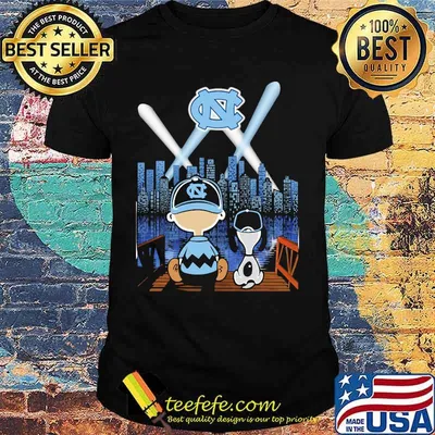 Charlie brown and snoopy north carolina baseball shirt