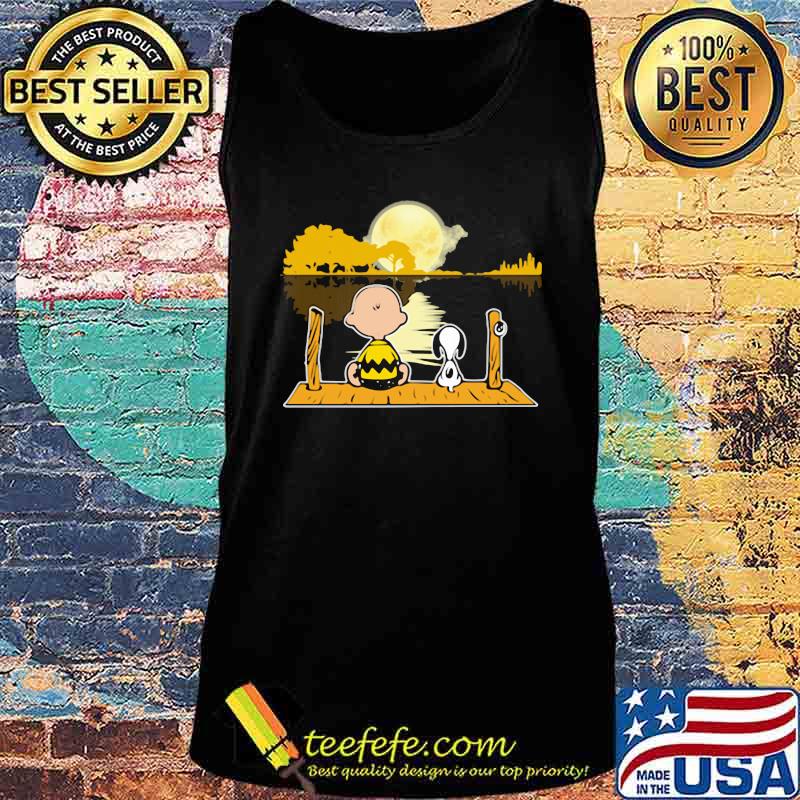 Charlie brown and snoopy seeing guitar river moon s Tank top Charlie brown and snoopy seeing guitar river moon s Tank top
