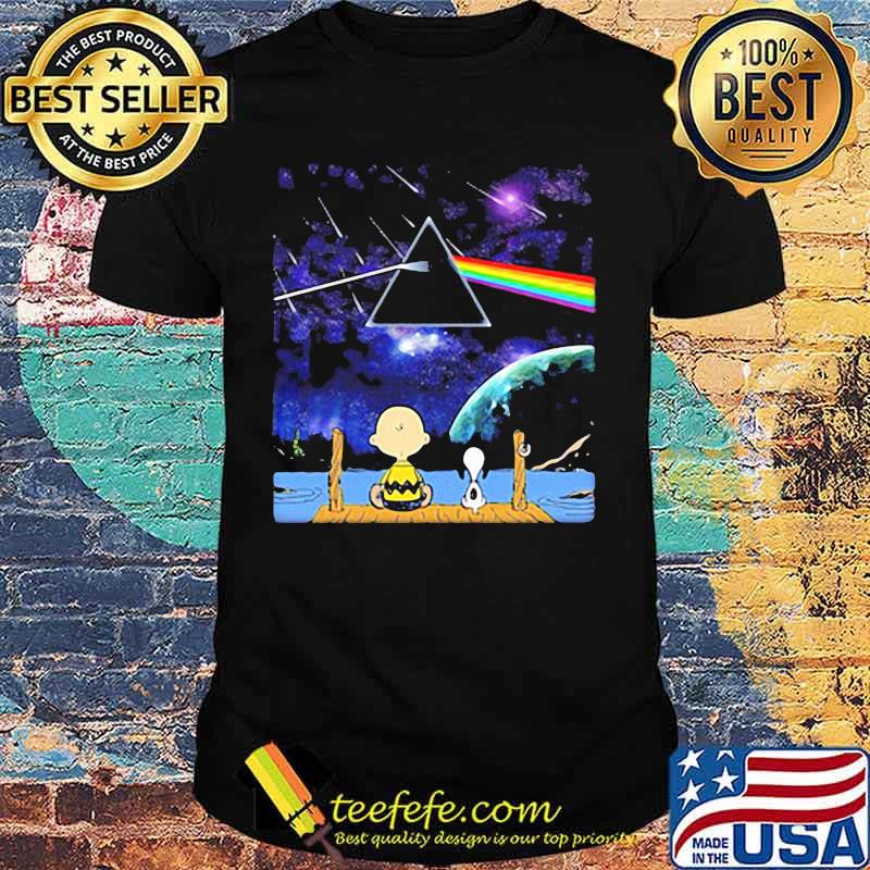 Charlie brown and snoopy seeing pink floyd band shirt