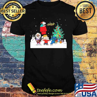 Charlie brown snoopy and bears merry christmas tree shirt