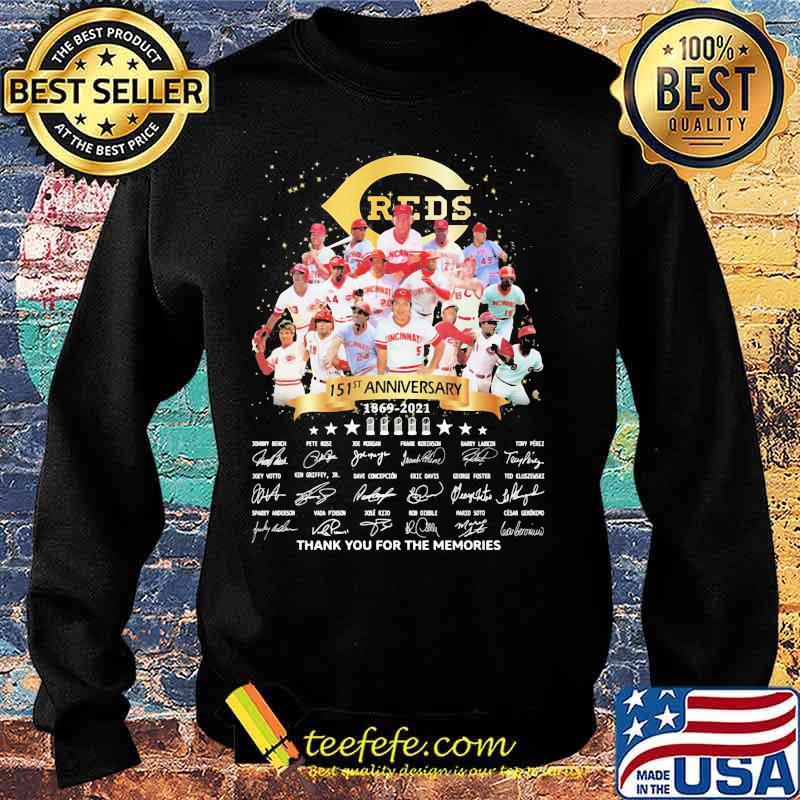 Cincinnati reds team 151st anniversary 1869 2021 thank you for the memories signatures s Sweater Cincinnati reds team 151st anniversary 1869 2021 thank you for the memories signatures s Sweater