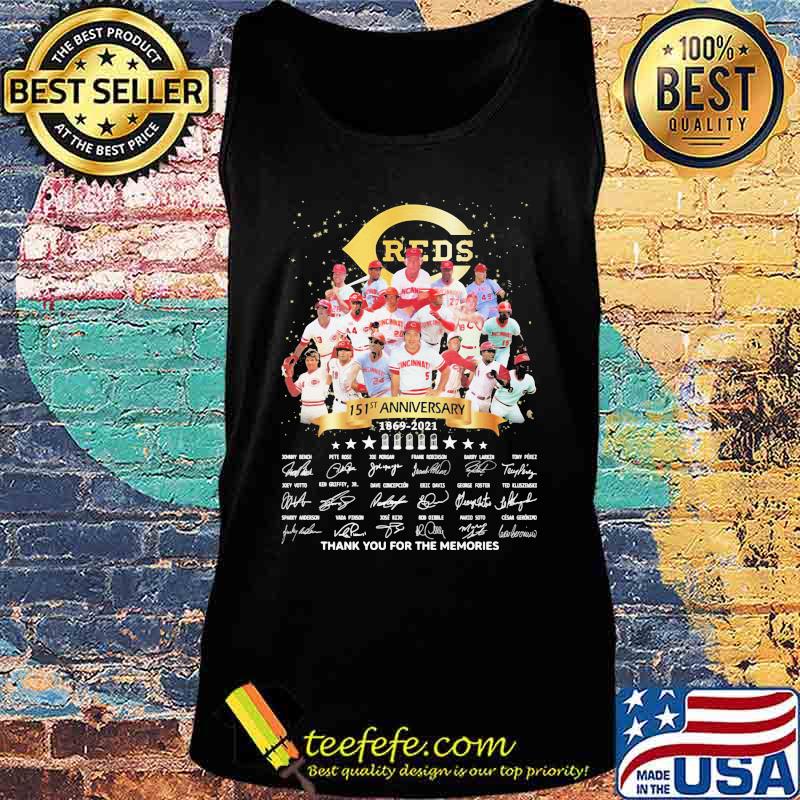 Cincinnati reds team 151st anniversary 1869 2021 thank you for the memories signatures s Tank top Cincinnati reds team 151st anniversary 1869 2021 thank you for the memories signatures s Tank top
