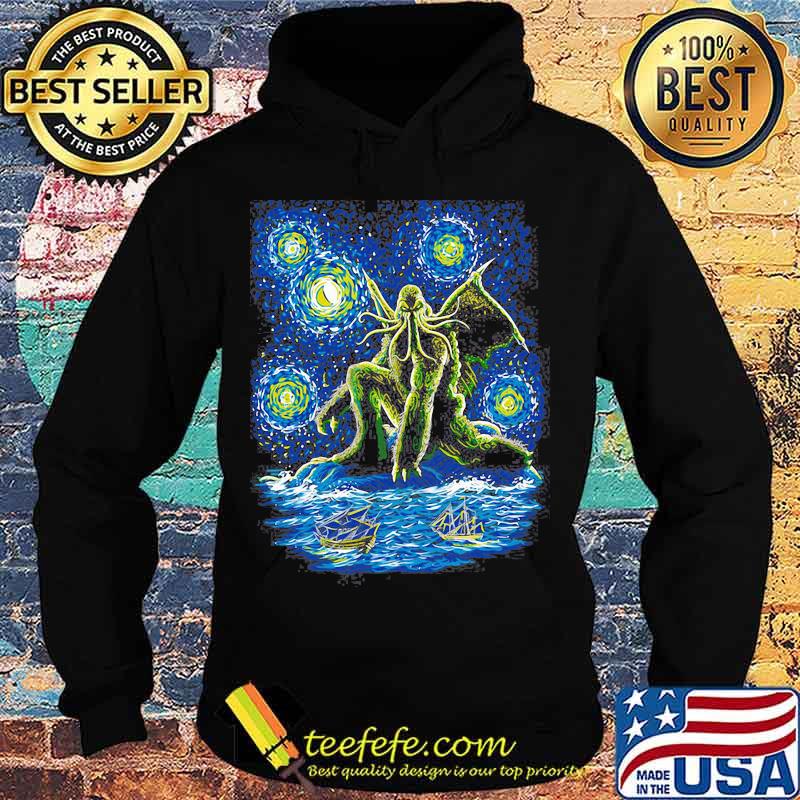 Cthulhu's Starry Night At Sea Shirt Hoodie Cthulhu's Starry Night At Sea Shirt Hoodie