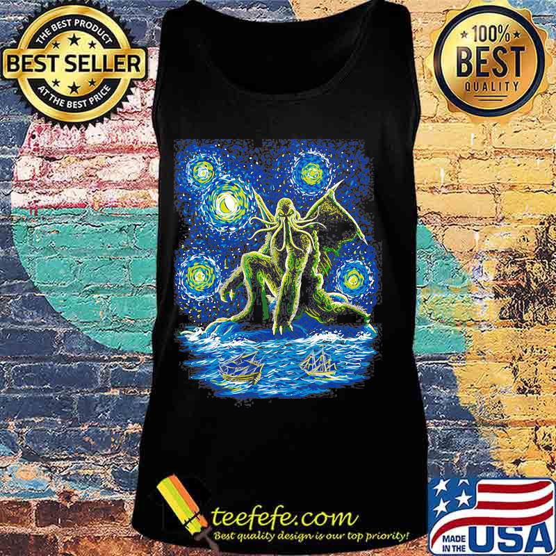 Cthulhu's Starry Night At Sea Shirt Tank top Cthulhu's Starry Night At Sea Shirt Tank top