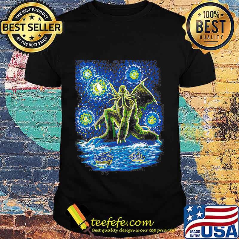 Cthulhu's Starry Night At Sea Shirt