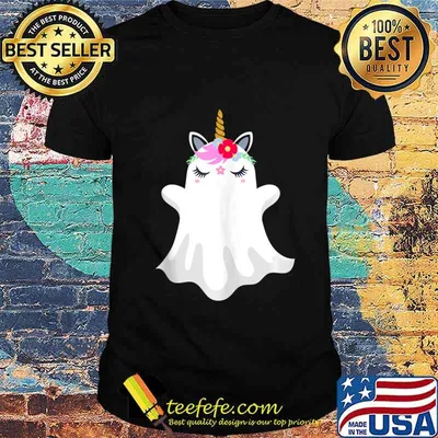 Cute Unicorn Ghost Funny Halloween Costume for Women Girl shirt
