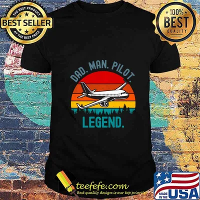 Dad Man Pilot Legend Vintage Sunset Design Pullover shirt