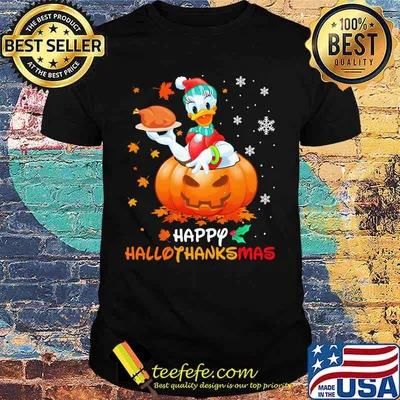Daisy duck happy hallothanksmas halloween thanksgiving christmas shirt