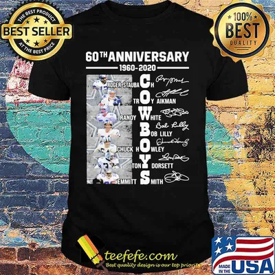 Dallas cowboys 60th anniversary 1960 2020 signatures shirt