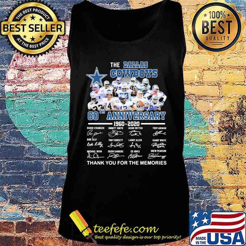 Dallas cowboys 60th anniversary 1960 2020 thank for the memories signatures s Tank top Dallas cowboys 60th anniversary 1960 2020 thank for the memories signatures s Tank top