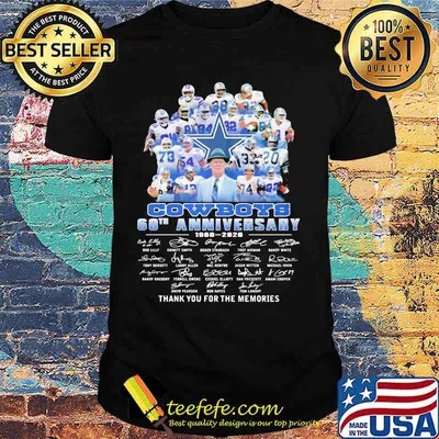 Dallas cowboys 60th anniversary 1960 2020 thank for the memories signatures shirt