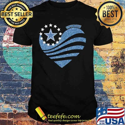Dallas cowboys heart back in blue american flag shirt