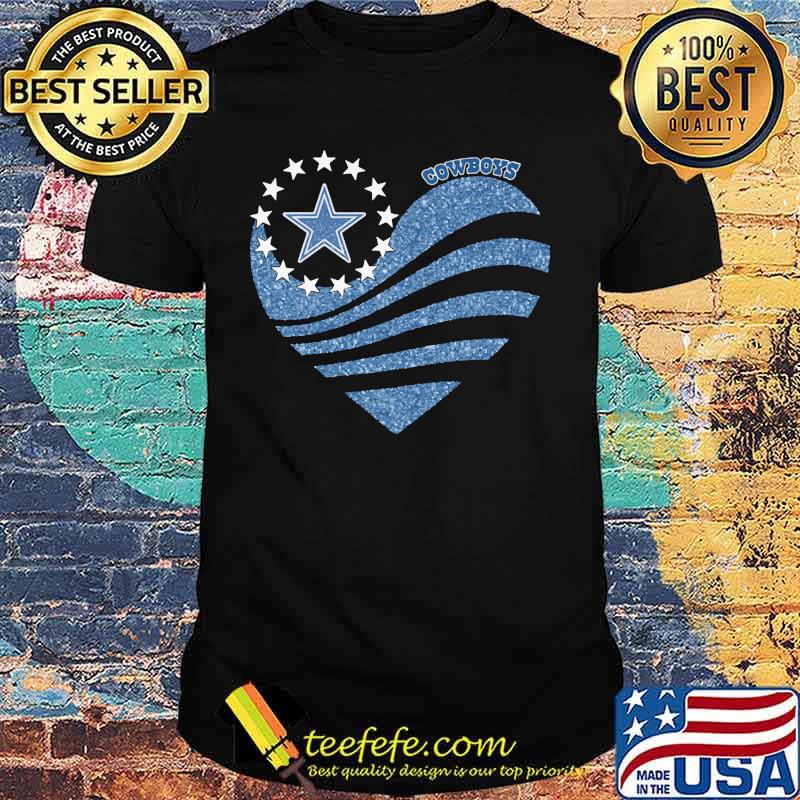 Dallas cowboys heart back in blue american flag shirt