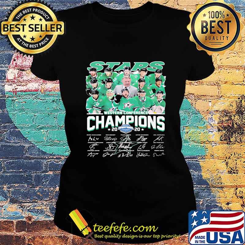Dallas stars western conference champions 2020 signatures s Ladies tee Dallas stars western conference champions 2020 signatures s Ladies tee