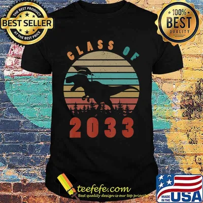 Dinosaur Class Of 2033 First Day Kindergarten Boys Kids Gift T-Shirt
