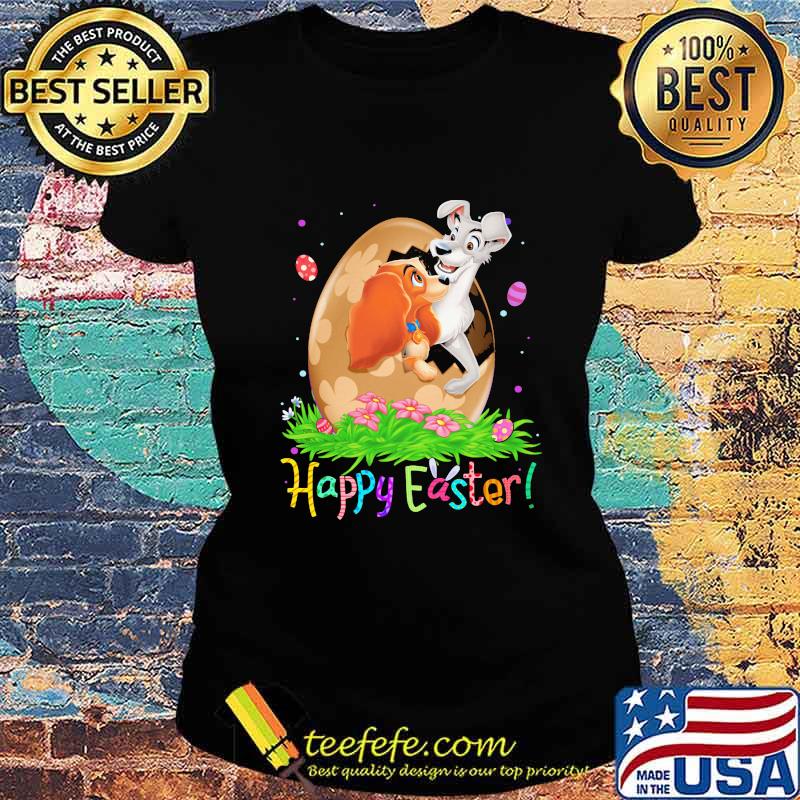 Disney lady and the tramp happy easter flower s Ladies tee Disney lady and the tramp happy easter flower s Ladies tee
