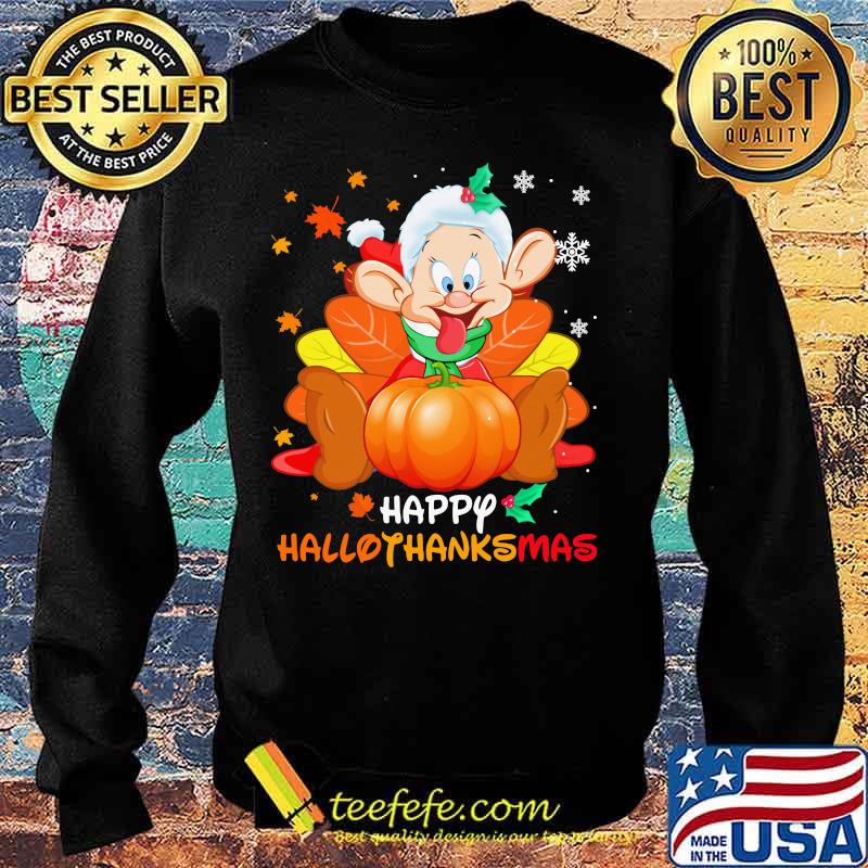 Dopey happy hallothanksmas halloween thanksgiving christmas s Sweater Dopey happy hallothanksmas halloween thanksgiving christmas s Sweater