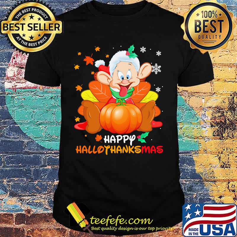 Dopey happy hallothanksmas halloween thanksgiving christmas shirt Dopey happy hallothanksmas halloween thanksgiving christmas shirt