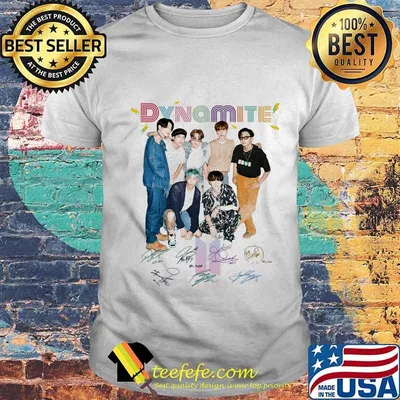 Dynamite bts band members signatures shirt