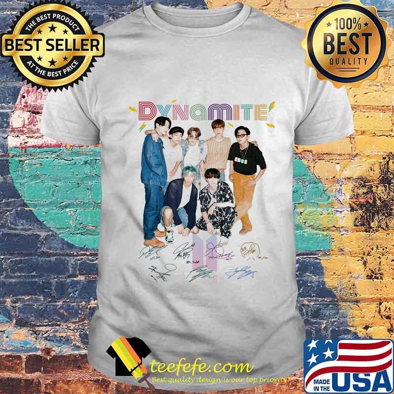 Dynamite bts band members signatures shirt