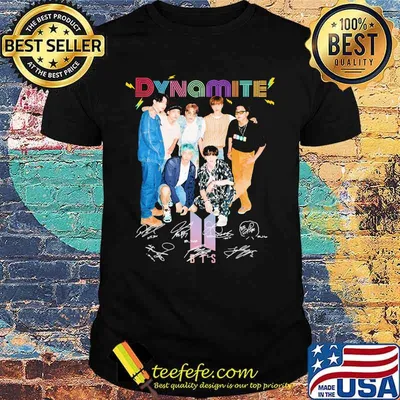Dynamite bts band signatures shirt