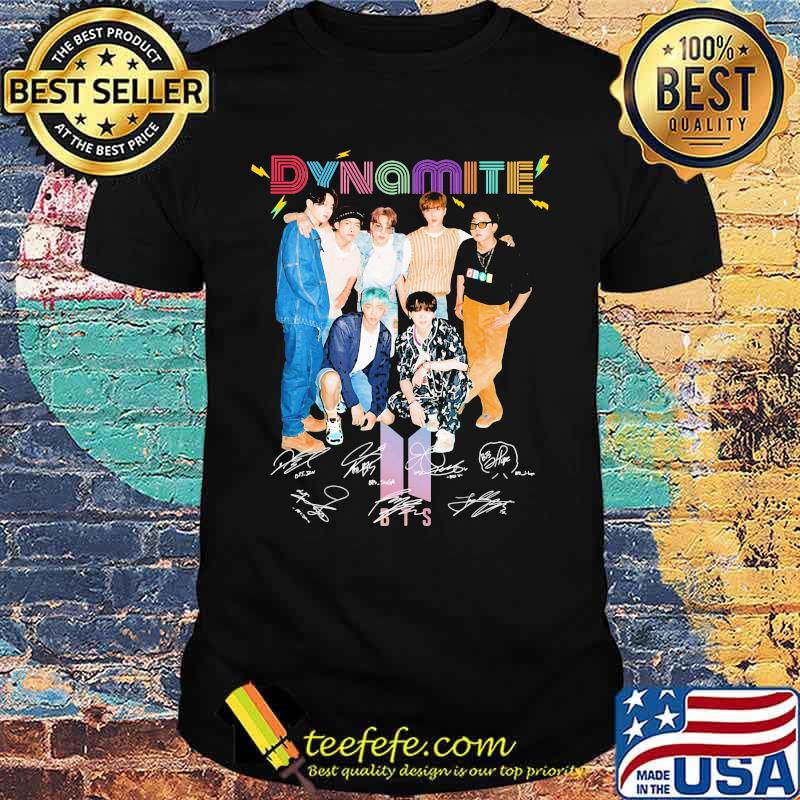 Dynamite bts band signatures shirt
