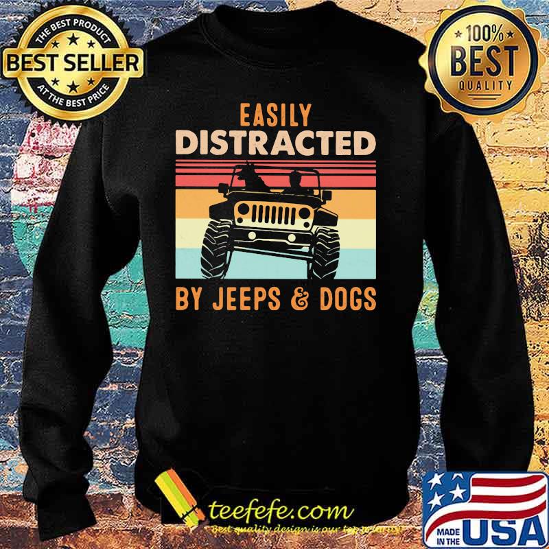 Easily distracted by jeeps and dogs vintage retro s Sweater Easily distracted by jeeps and dogs vintage retro s Sweater