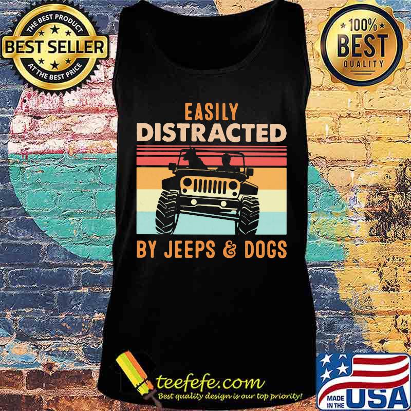 Easily distracted by jeeps and dogs vintage retro s Tank top Easily distracted by jeeps and dogs vintage retro s Tank top