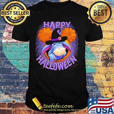 Eeyore donkey witch happy halloween shirt