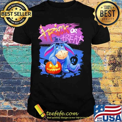 Eeyore donkey witch trick or treat happy halloween shirt
