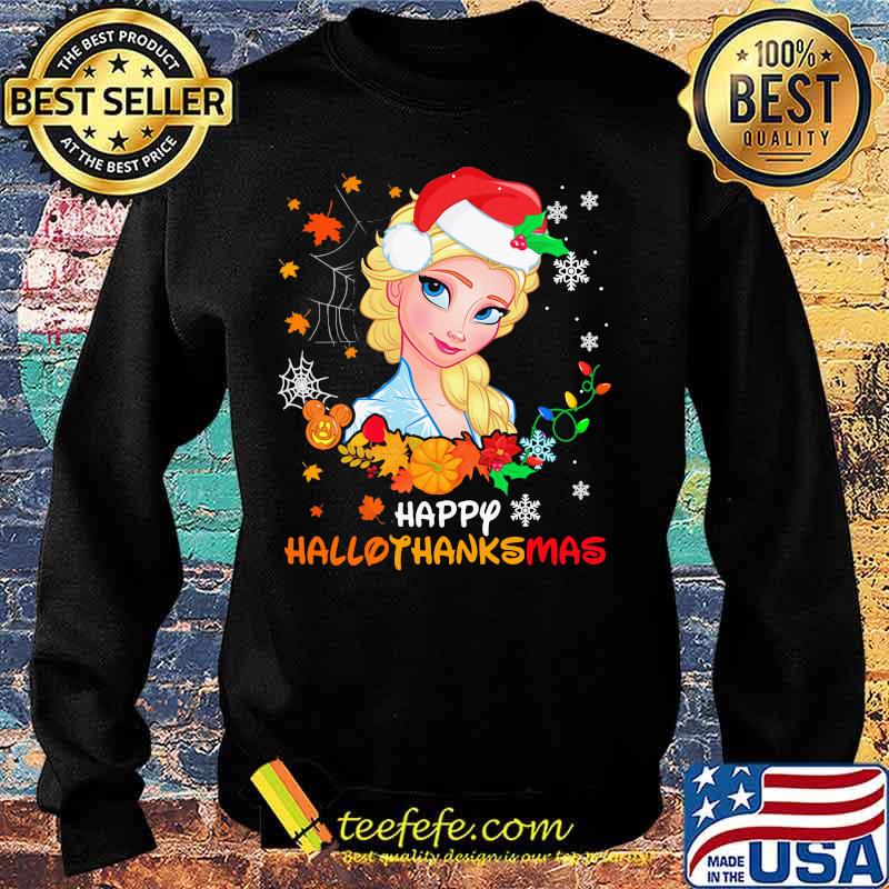 Elsa happy hallothanksmas halloween thanksgiving christmas s Sweater Elsa happy hallothanksmas halloween thanksgiving christmas s Sweater
