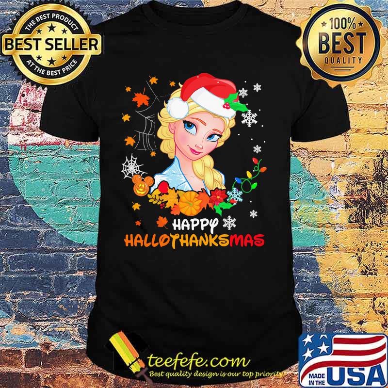 Elsa happy hallothanksmas halloween thanksgiving christmas shirt Elsa happy hallothanksmas halloween thanksgiving christmas shirt