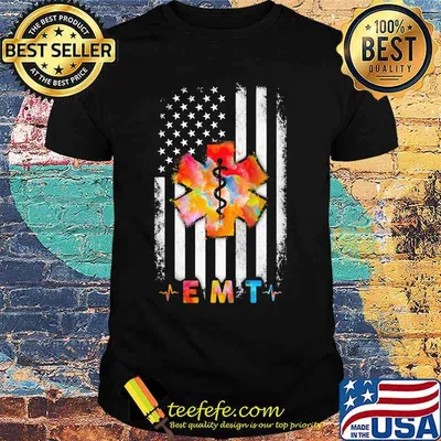 EMS EMT Paramedic American Flag Independence Day Shirt