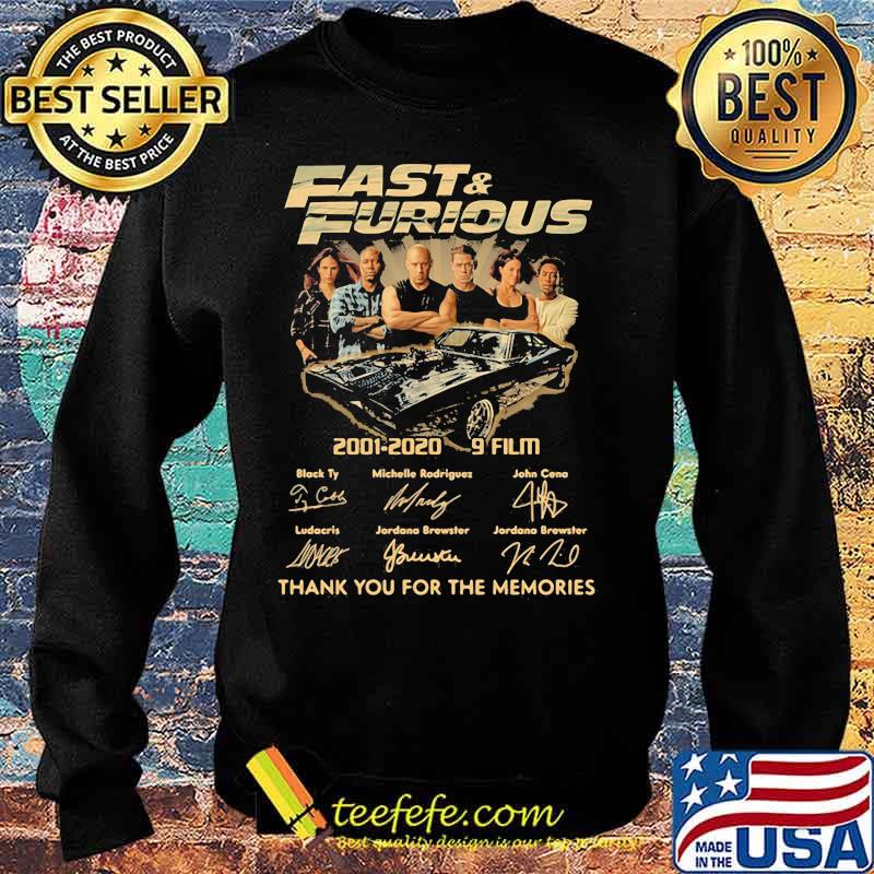 Fast and furious 2001 2020 9 film thank for the memories signatures s Sweater Fast and furious 2001 2020 9 film thank for the memories signatures s Sweater