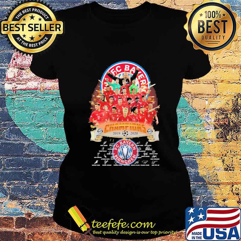Fc bayern munchen champions signatures s Ladies tee Fc bayern munchen champions signatures s Ladies tee