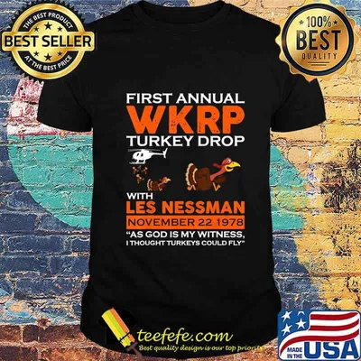 First Annual WKRP Thanksgiving-Day Turkey-Drop Shirt