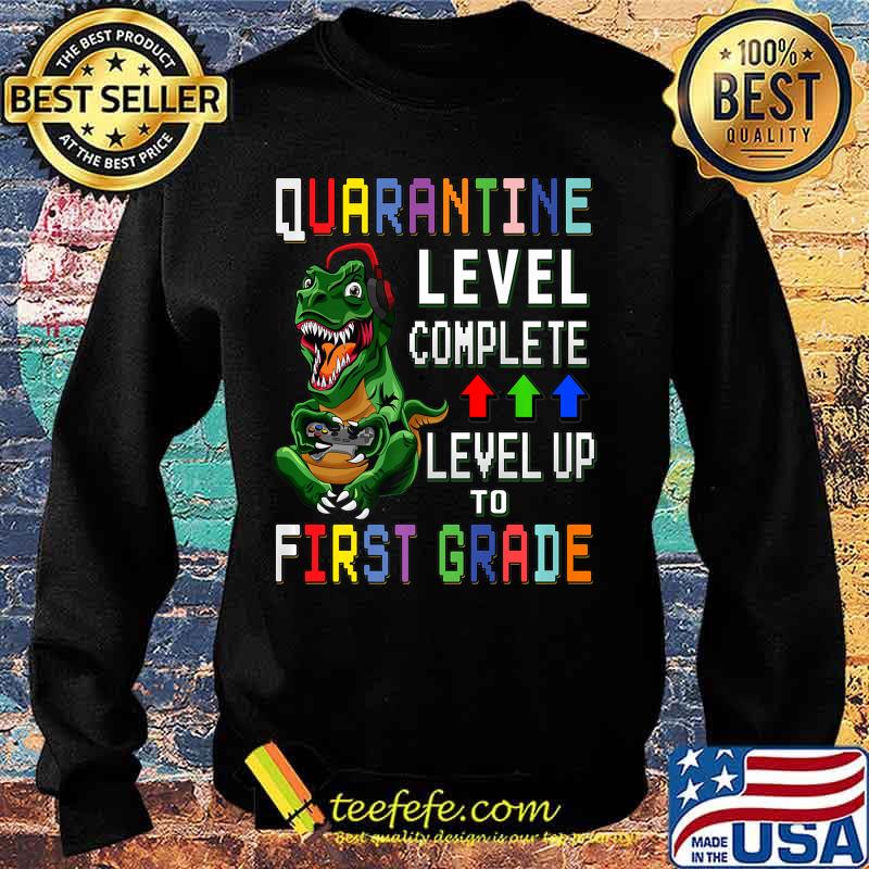 First Grade Quarantine Shirt Back To School T Rex Gamer Gift Premium T-Shirt Sweater First Grade Quarantine Shirt Back To School T Rex Gamer Gift Premium T-Shirt Sweater