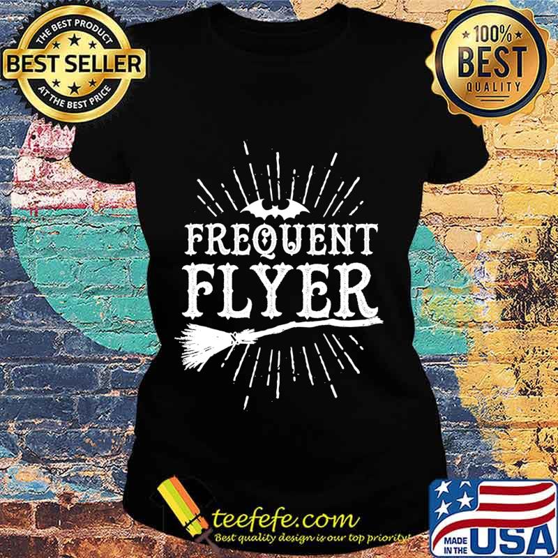 Frequent Flyer Vintage Bat And Witch Halloween Party T-Shirt Ladies tee Frequent Flyer Vintage Bat And Witch Halloween Party T-Shirt Ladies tee