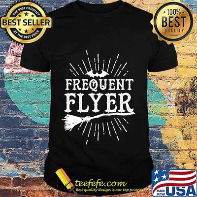 Frequent Flyer Vintage Bat And Witch Halloween Party T-Shirt