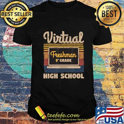 Freshman Ninth 9th Grade Virtual Learning High School Retro T-Shirt